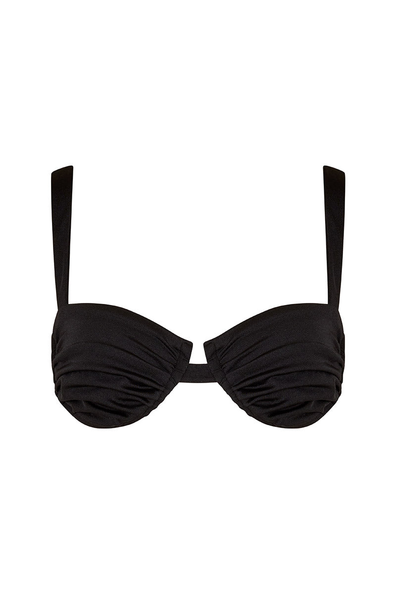 Ariel Ruched Bra Black