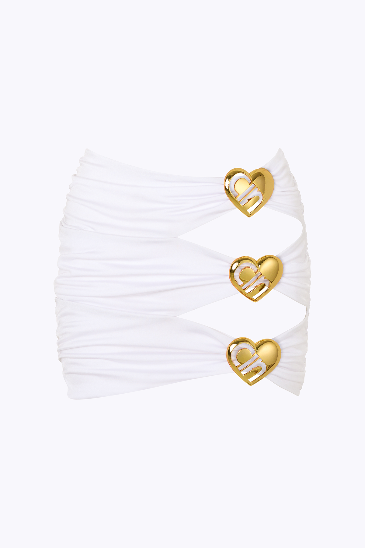 'Coupe' Heart Cut Out Mini Skirt - Pearl