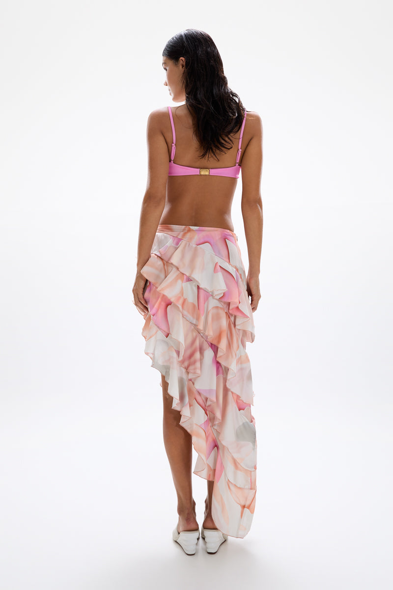 'Spiral' Ruffle Skirt - Tahiti Pink