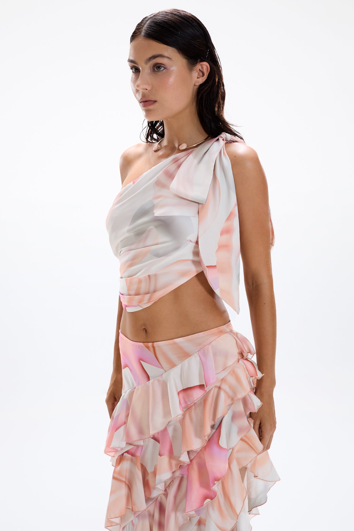 'Enigma' Asymetric Top - Tahiti Pink