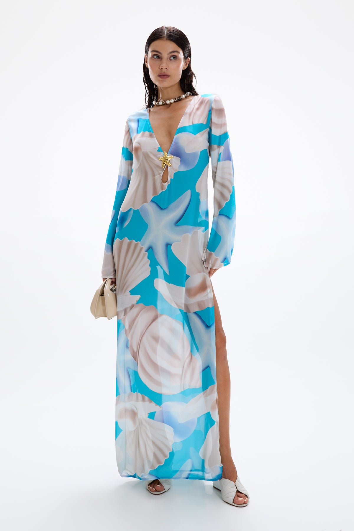 'Hotline' Seastar Maxi Dress - Tahiti Blue