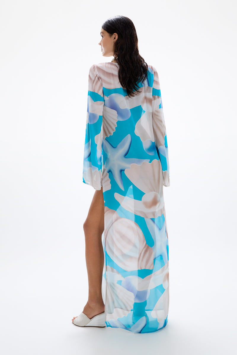 'Hotline' Seastar Maxi Dress - Tahiti Blue