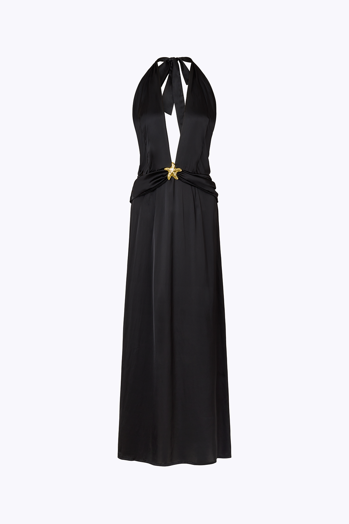 'Neptune' Halter Dress - Black