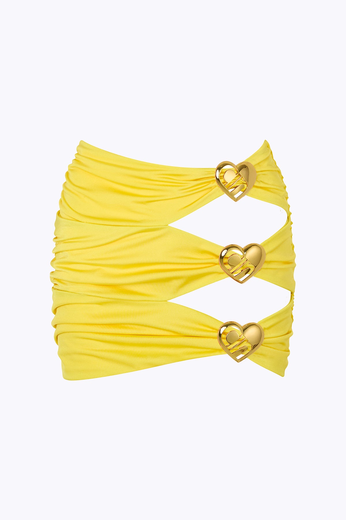 'Coupe' Heart Cut Out Mini Skirt - Lemonade