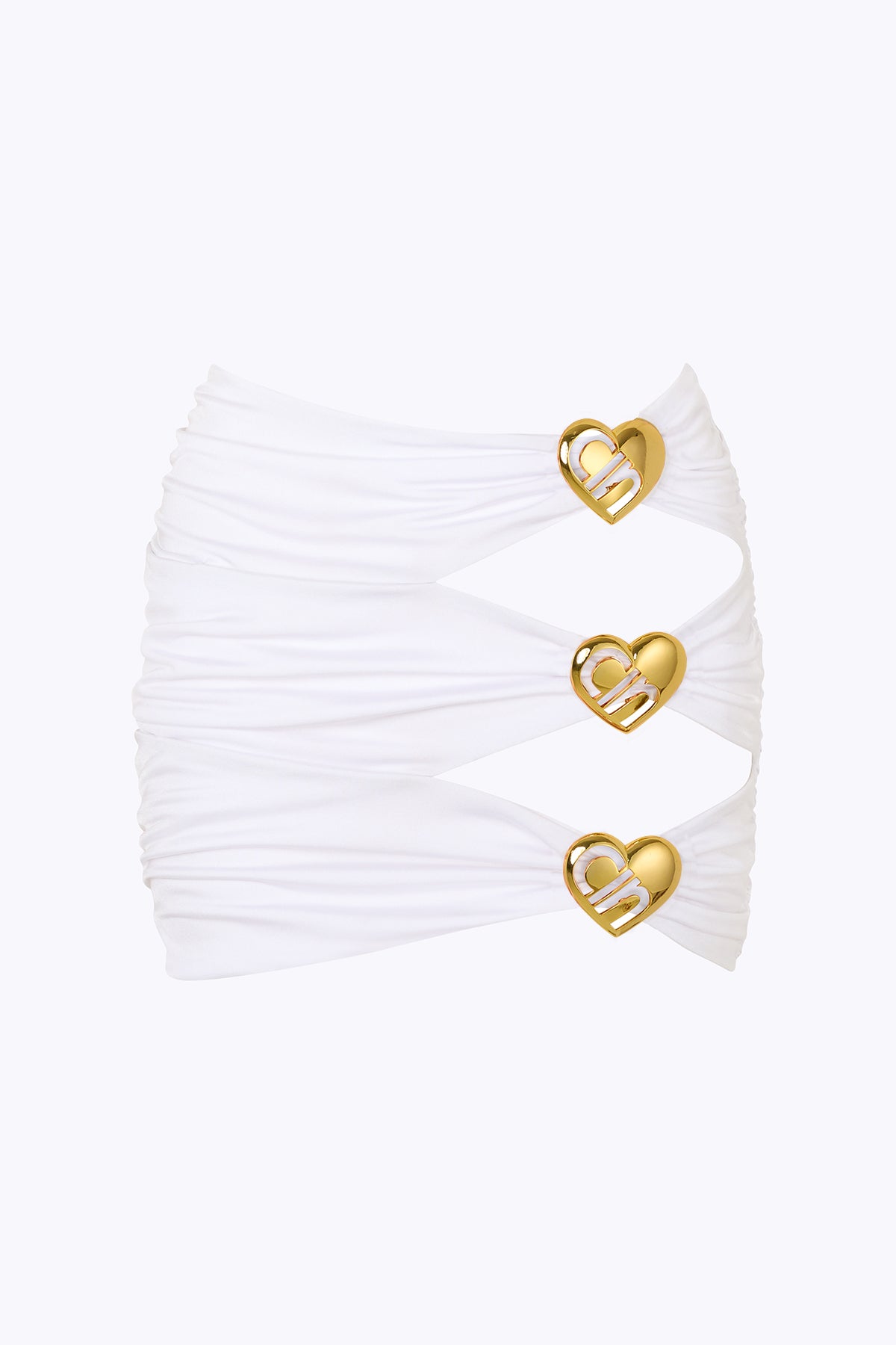 'Coupe' Heart Cut Out Mini Skirt - Pearl