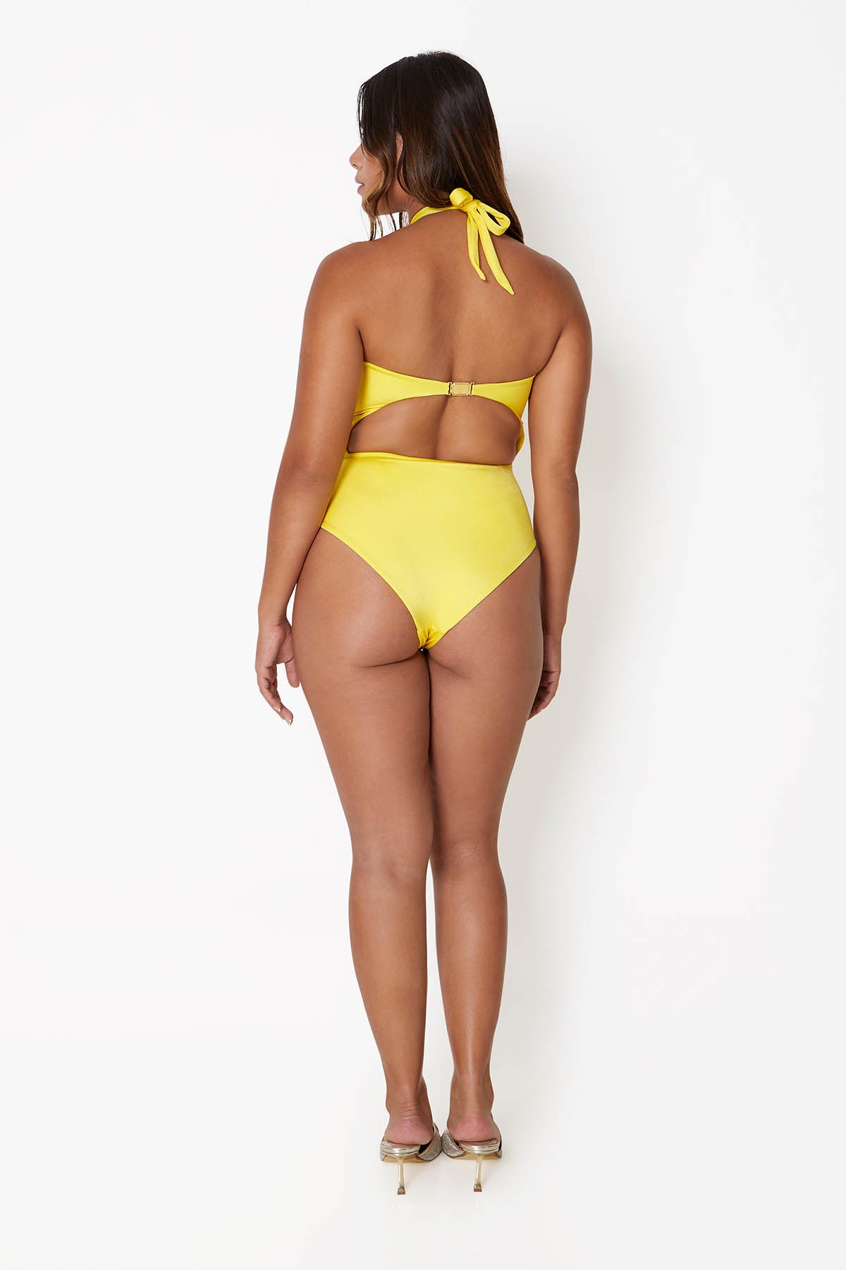 'Diamond' Heart Cut Out Swimsuit - Lemonade