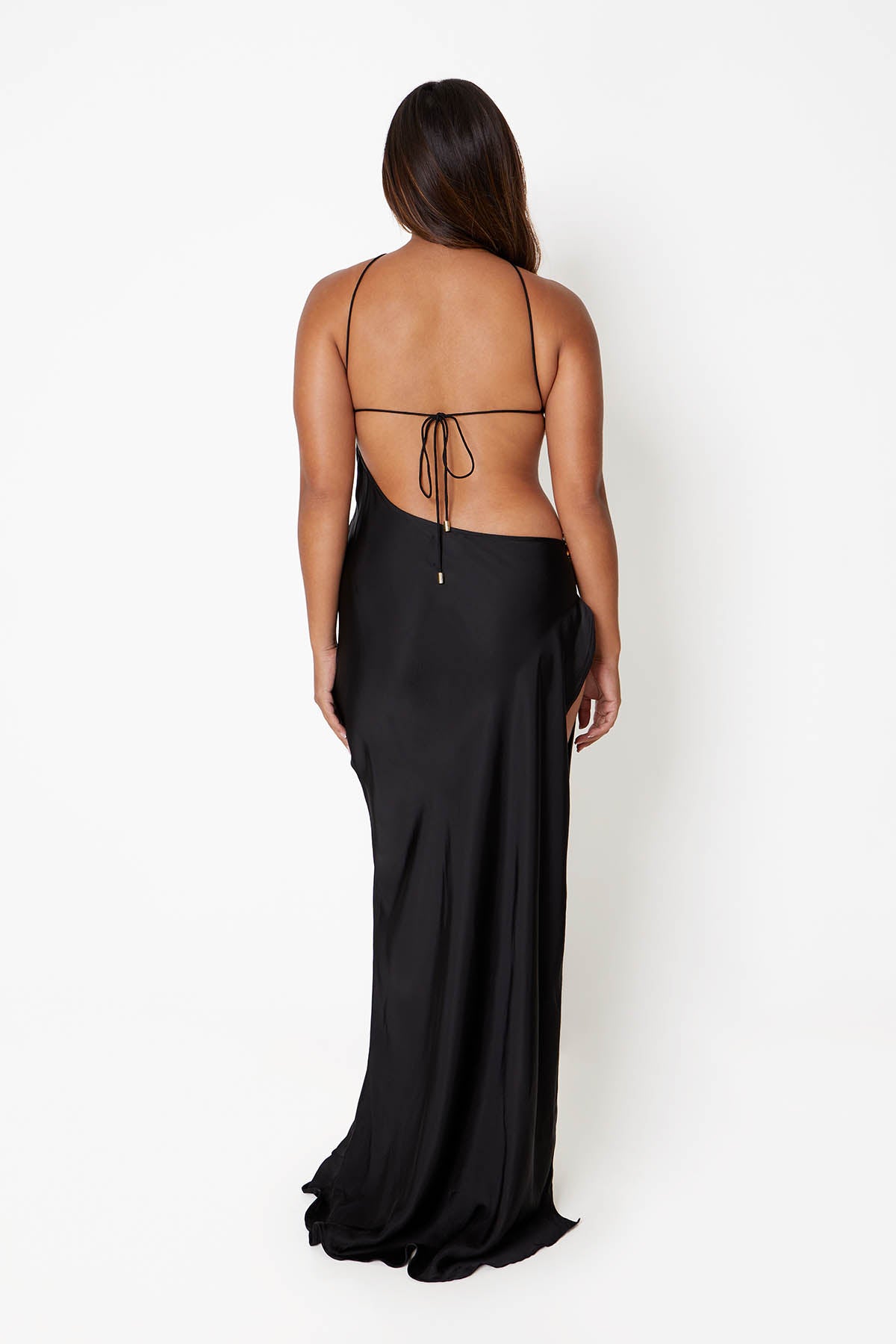 'Villa' Heart Maxi Dress - Black