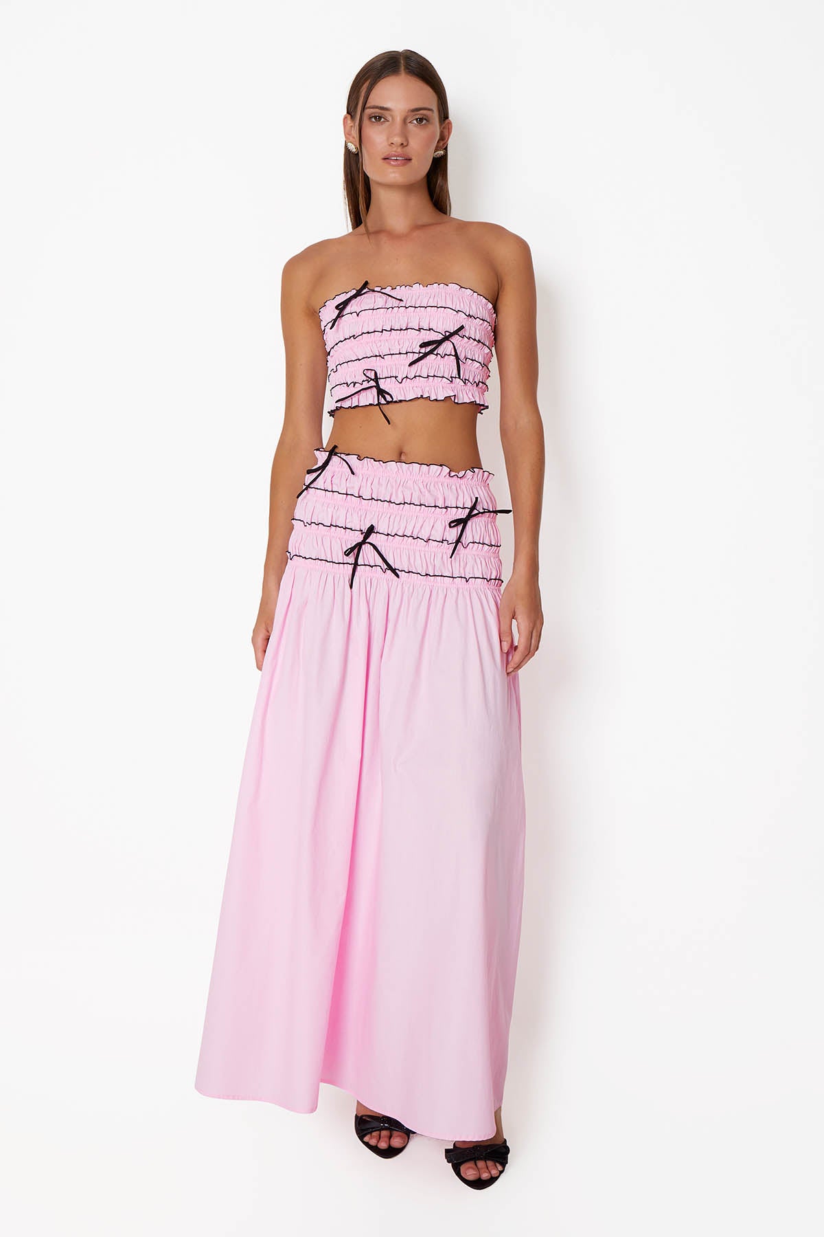 'Mademoiselle' Shirred Skirt - Ballet Pink