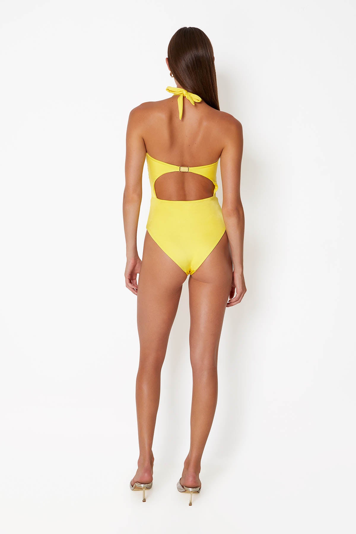 'Diamond' Heart Cut Out Swimsuit - Lemonade