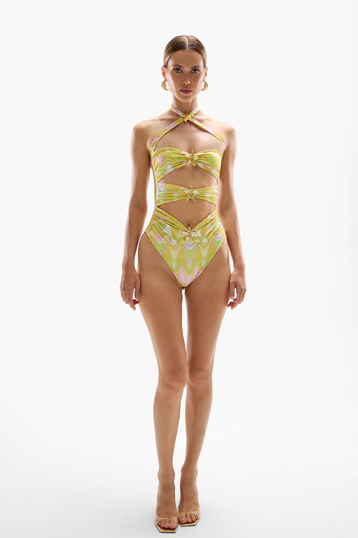 'Diamond' Seastar Swimsuit - Wavy Gold