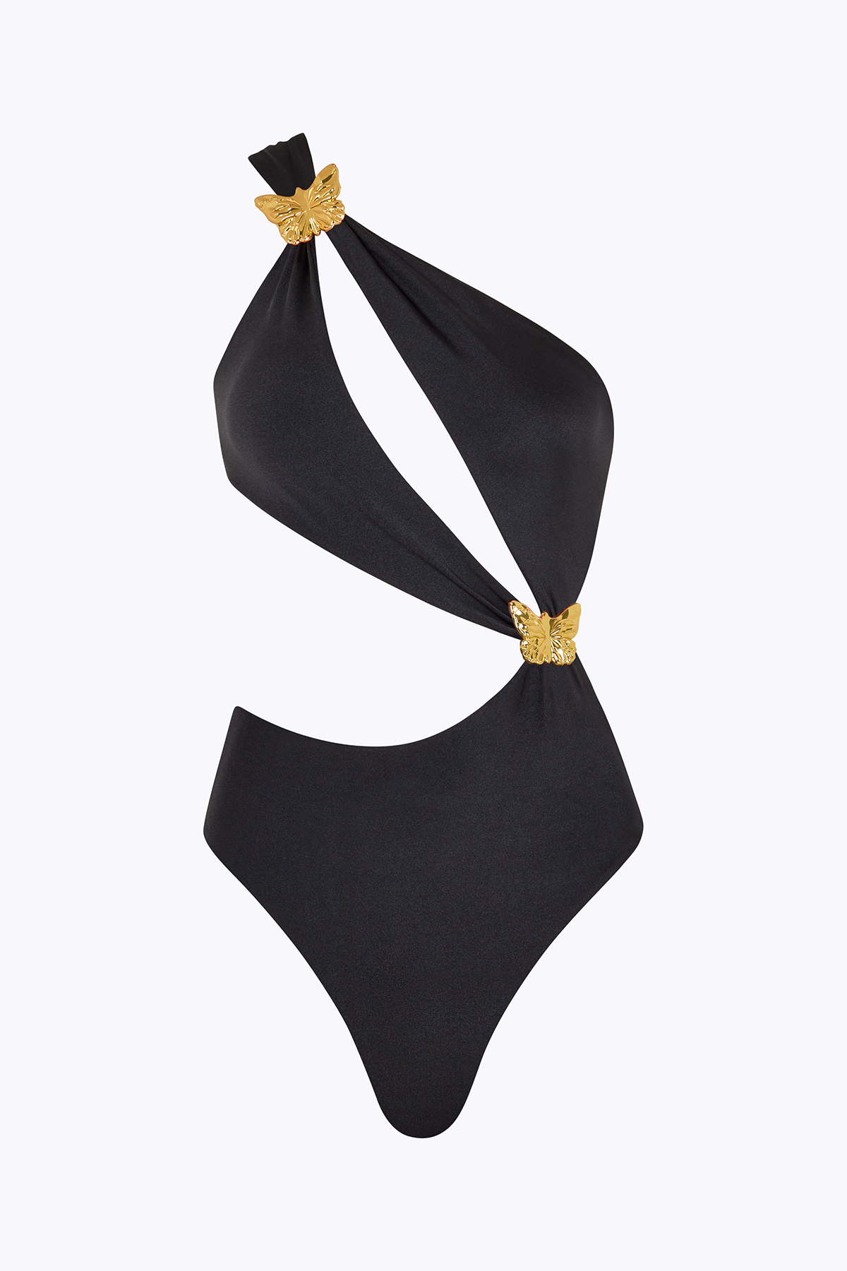 'Orbit' Butterfly Cut Out Swimsuit - Black