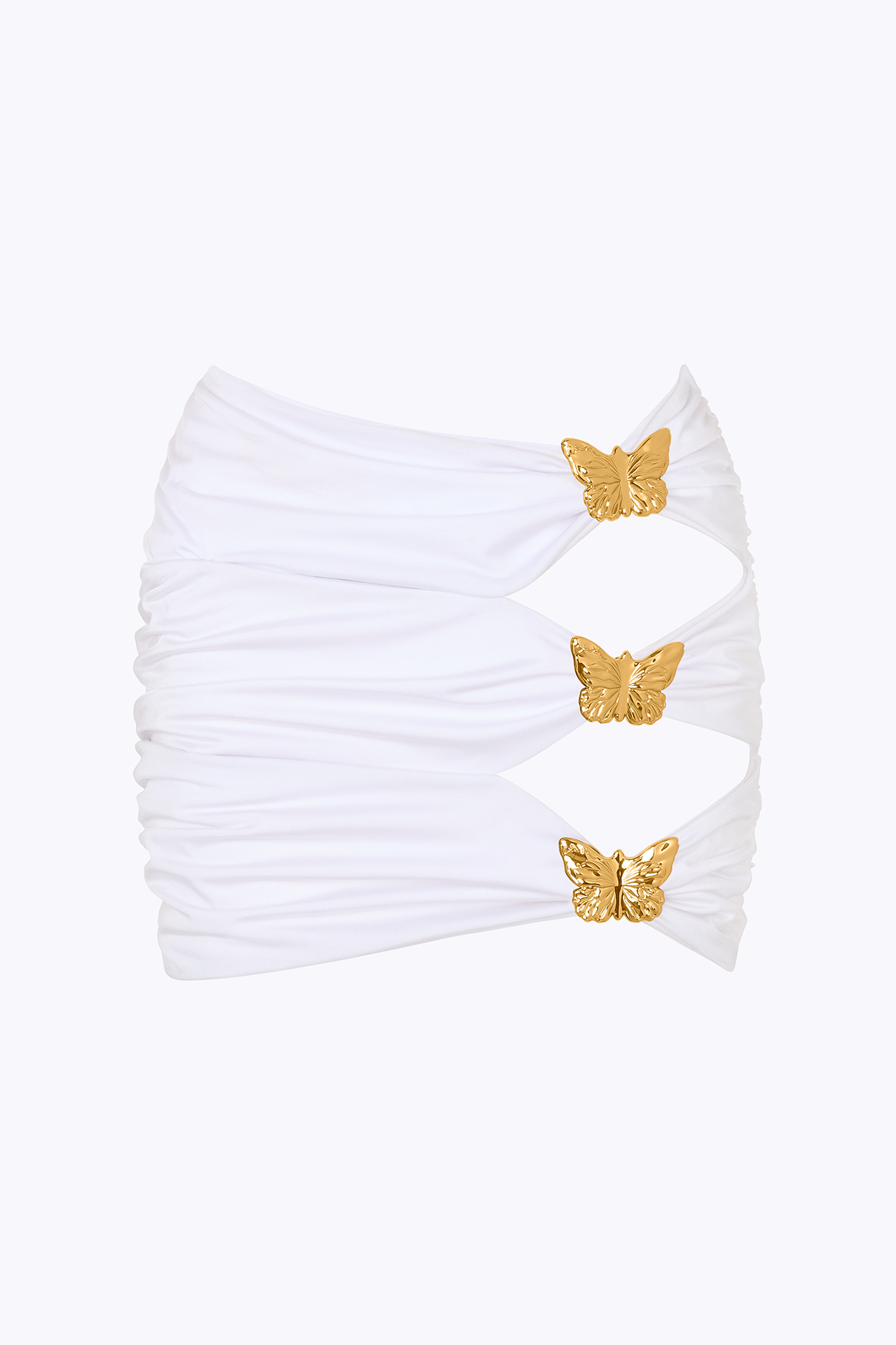 'Coupe' Butterfly Cut Out Mini Skirt - Pearl