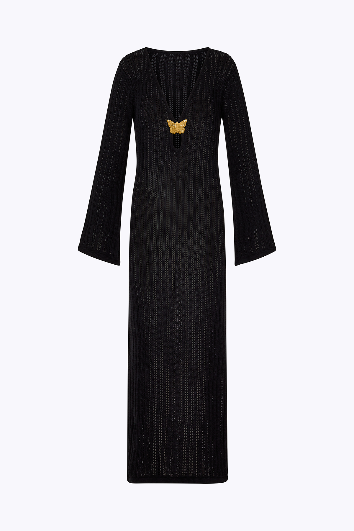 'Godiva' Butterfly Knit Dress - Black