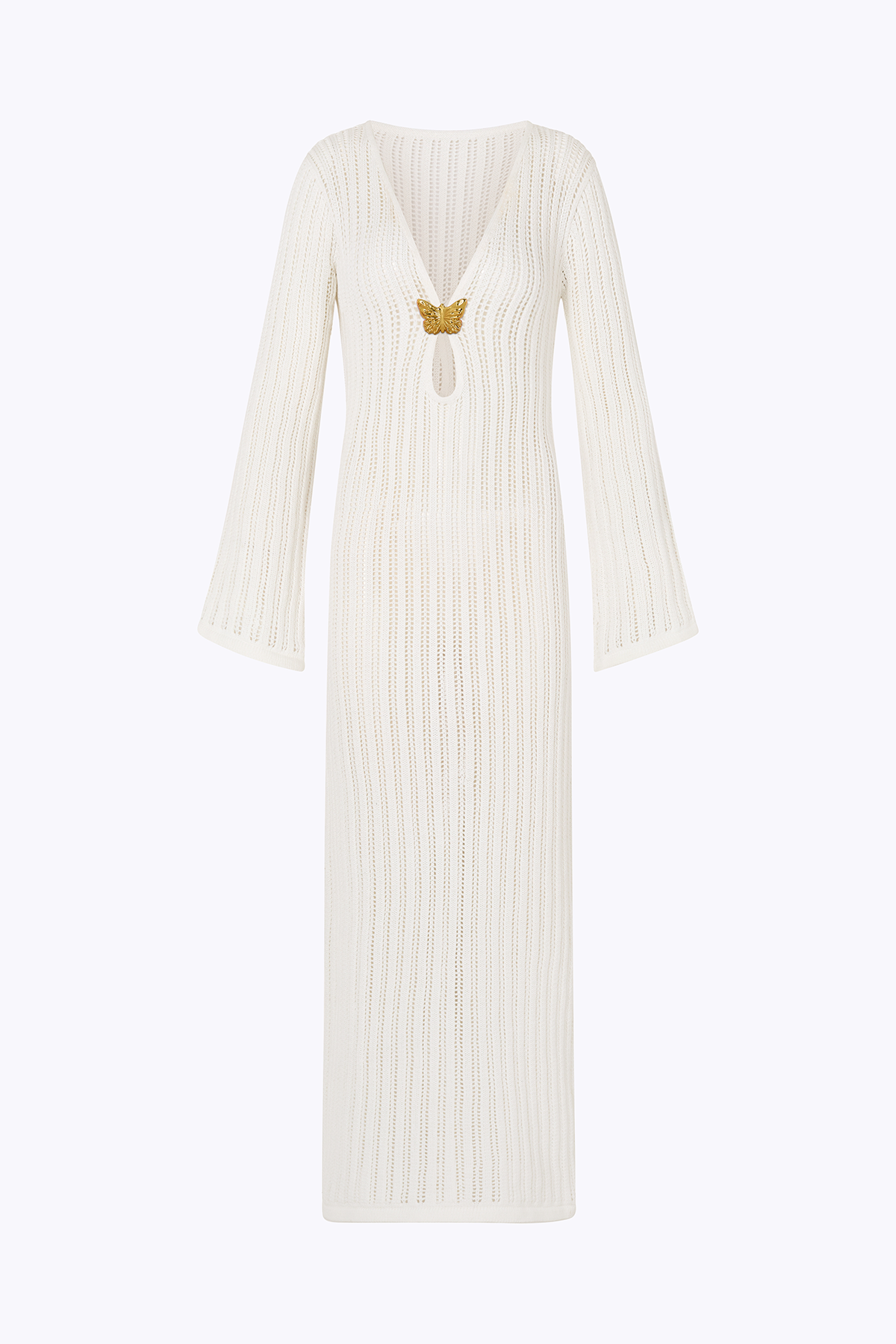 'Godiva' Butterfly Knit Dress - Pearl