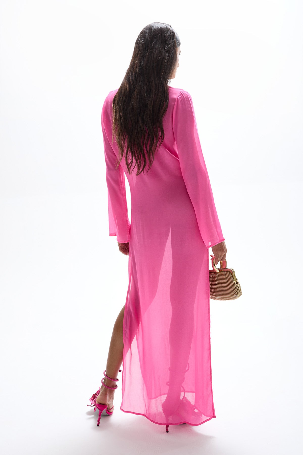 'Hotline' Butterfly Maxi Dress - Barbie