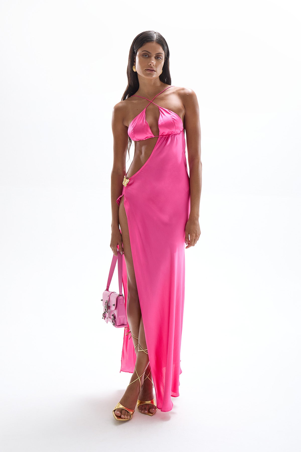 'Villa' Butterfly Maxi Dress - Barbie