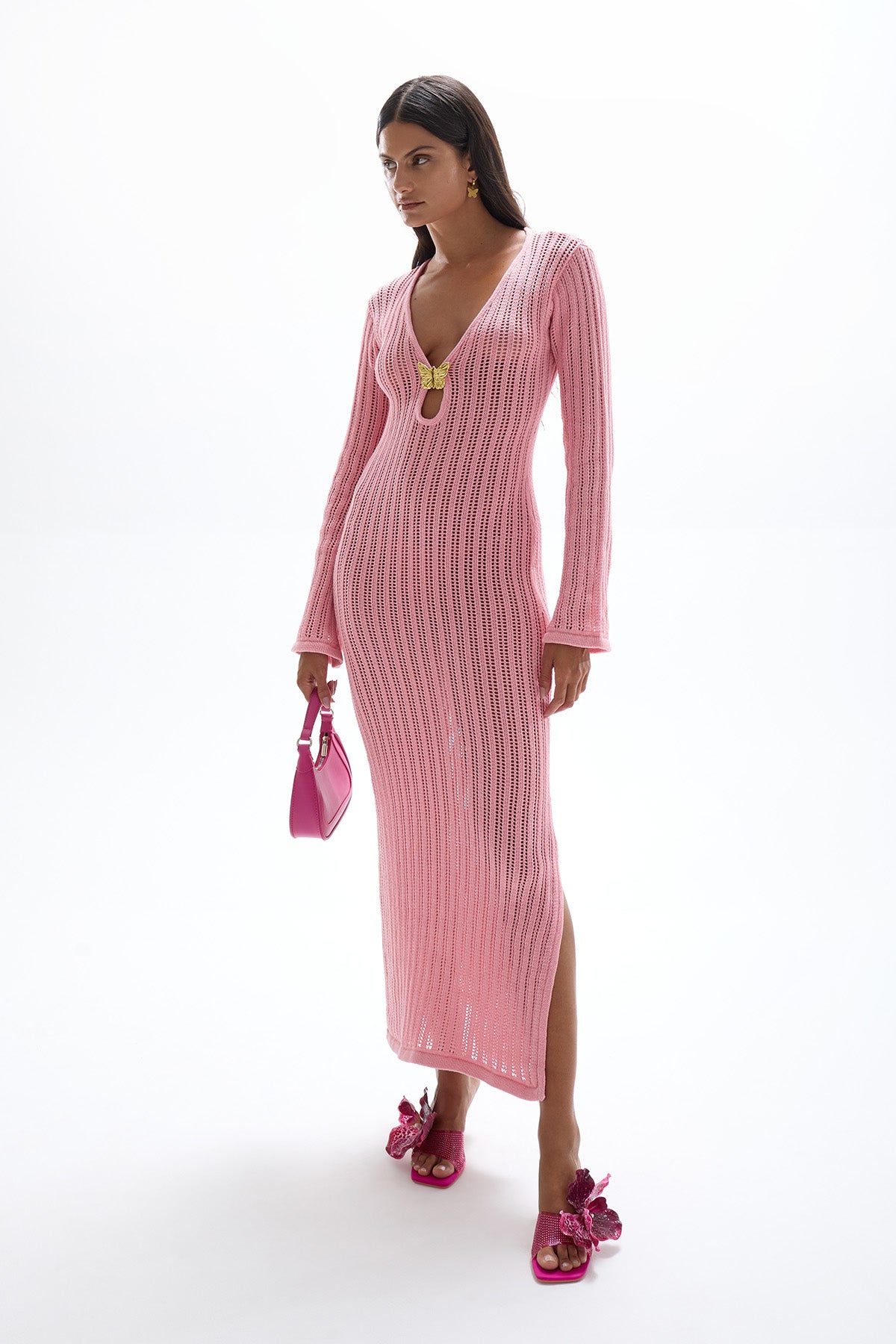 'Godiva' Butterfly Knit Dress - Barbie