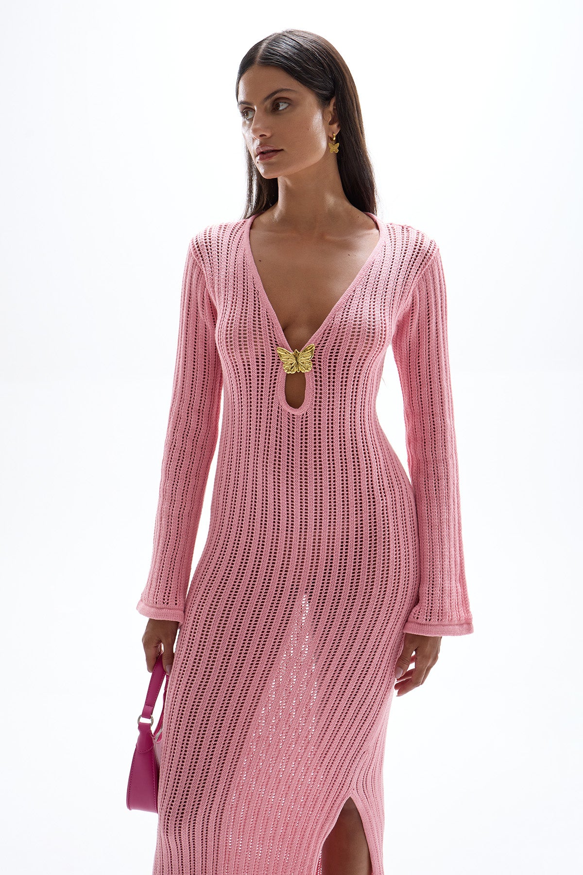 'Godiva' Butterfly Knit Dress - Barbie