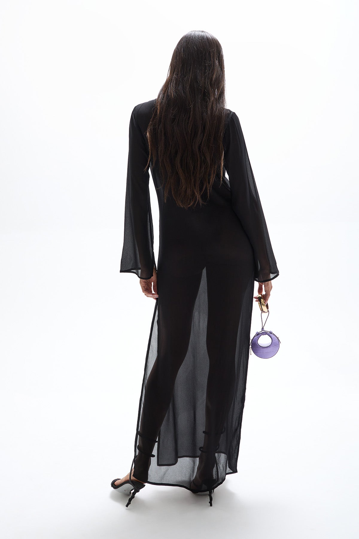 'Hotline' Butterfly Maxi Dress - Black