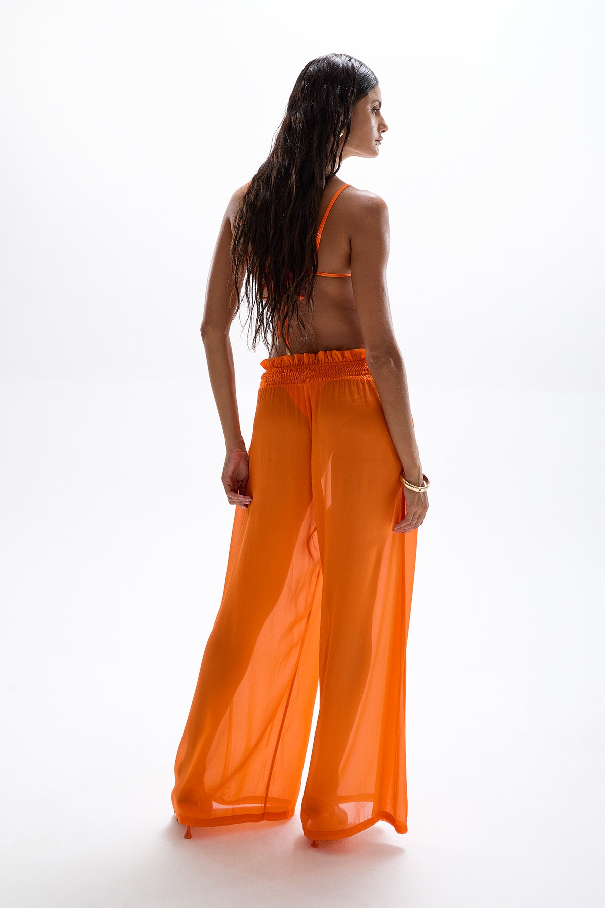 'Mission' Shirred Pants - Orange