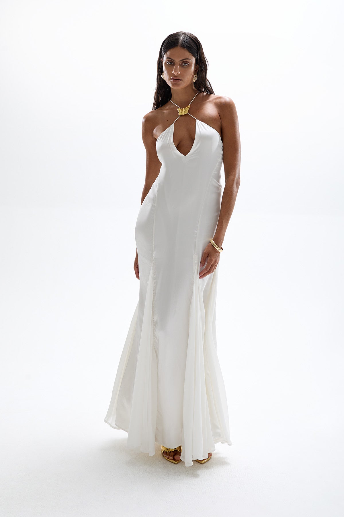 'Como' Butterfly Maxi Dress - Pearl