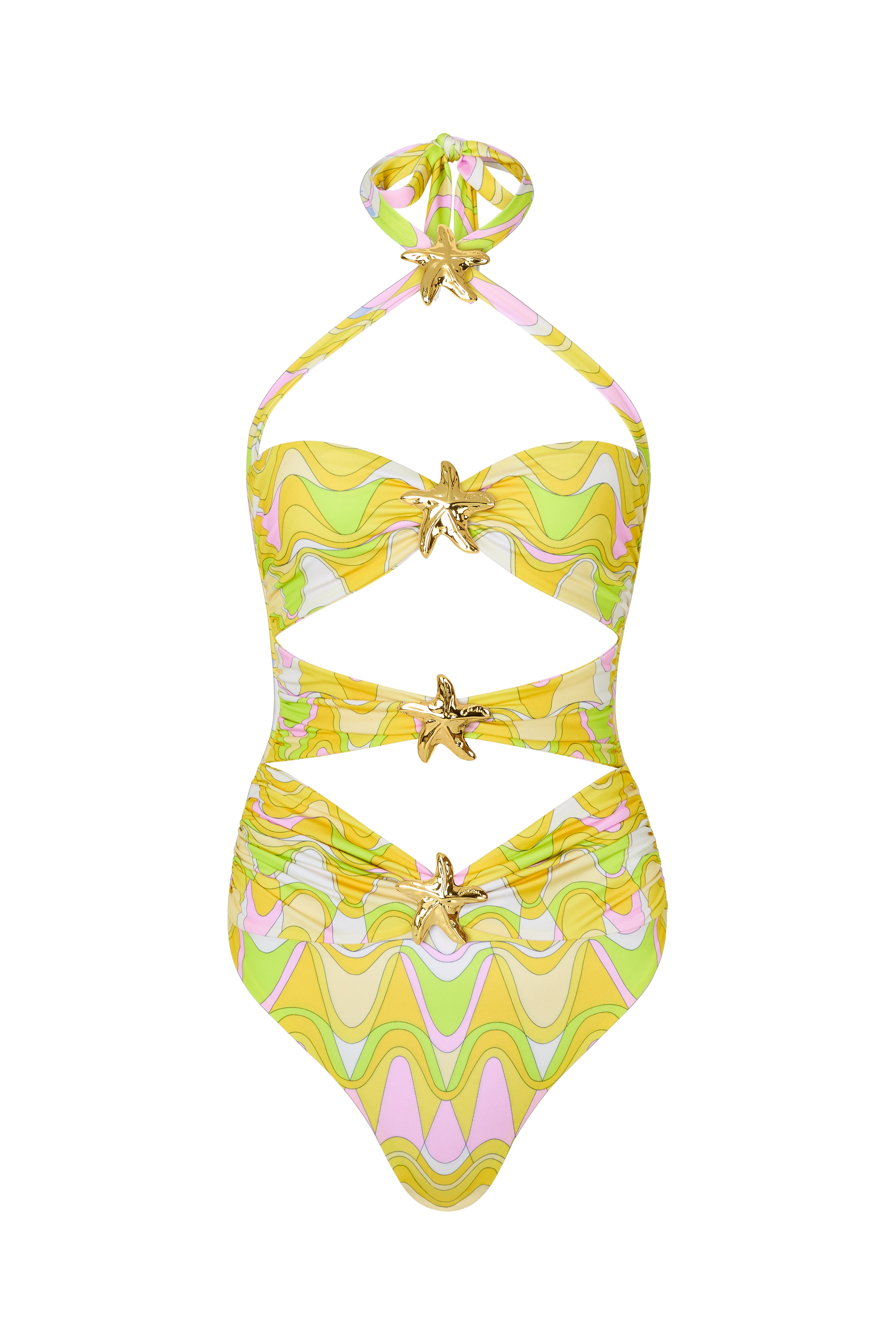 'Diamond' Seastar Swimsuit - Wavy Gold