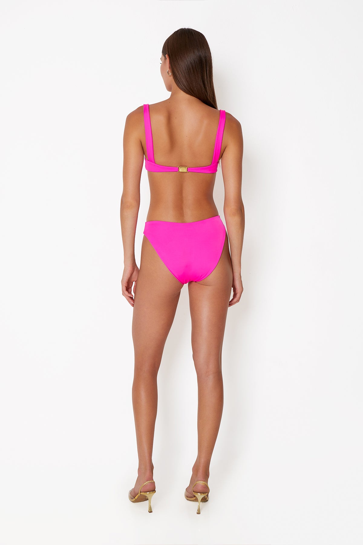 'Ariel' Ruched Bra - Hot Pink