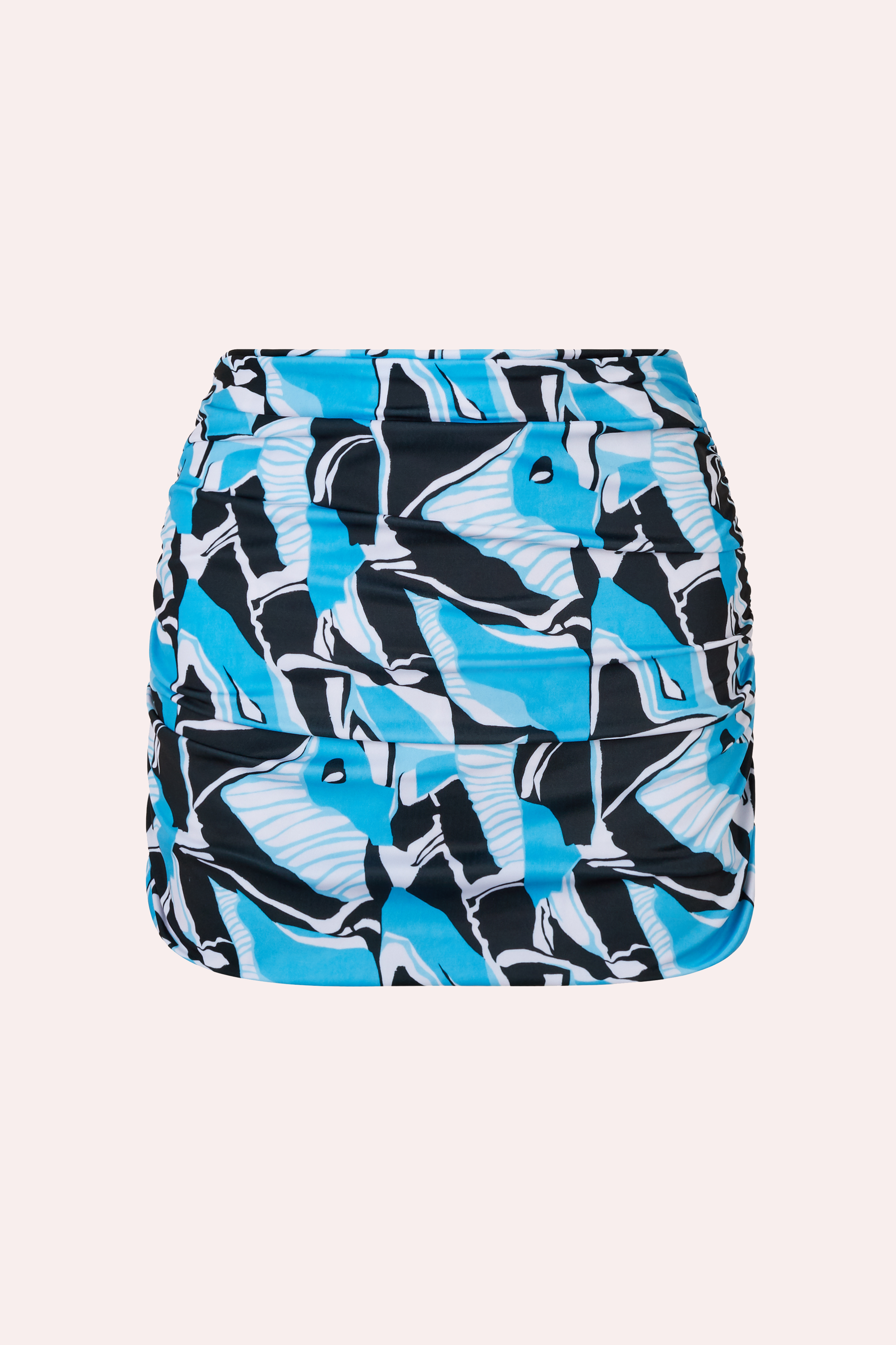 'Martini' Gathered Mini Skirt - Artifice Aqua