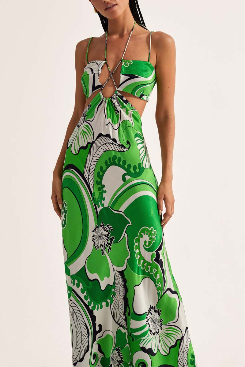 'Storm' Cut-out Dress - Fern