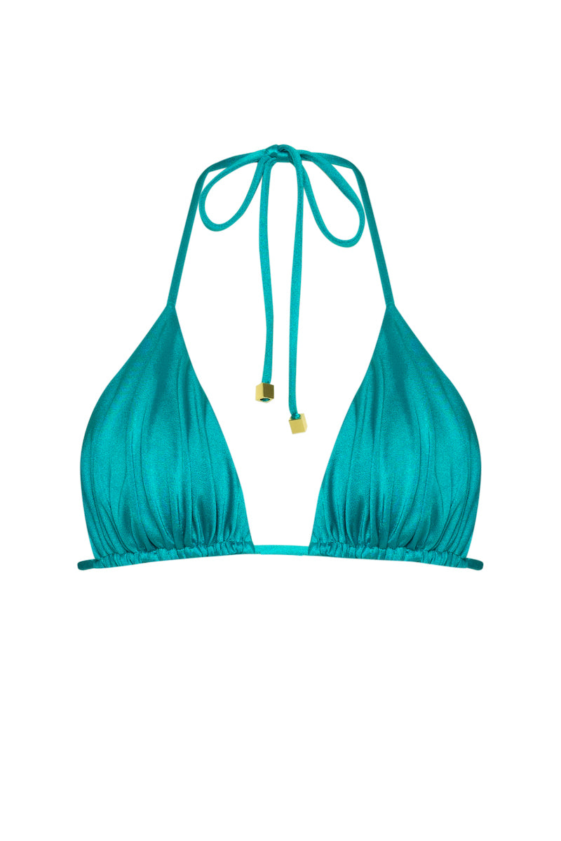 'Figment' Ruched Halter - Teal